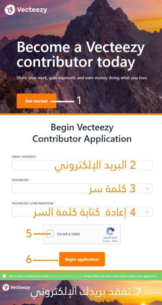 كيفية التسجيل في Vecteezy شرح بالصور الخطوة الأولى.