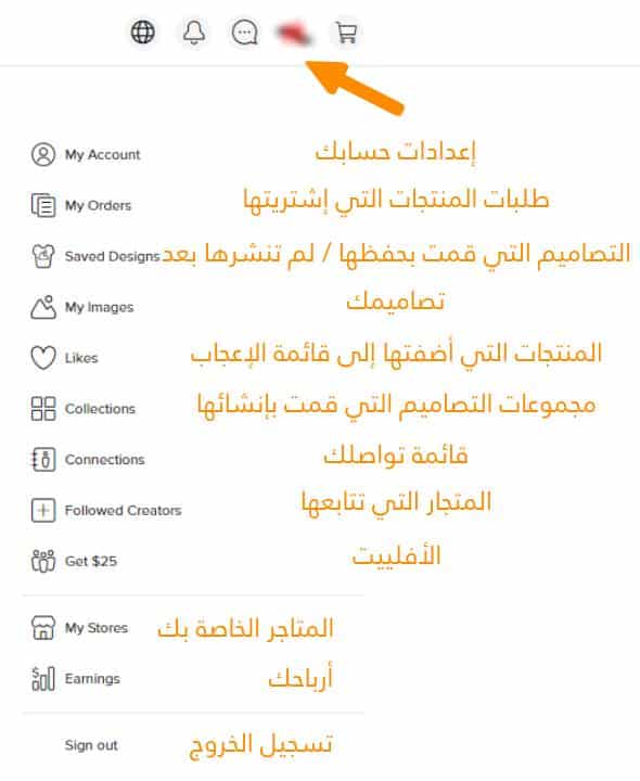 شرح كيفية الربح من موقع زازل Zazzle للطباعة عند الطلب 2026 17 شرح واجهة التحكم الخاصة بزازل Zazzle 1.